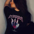 Raverin mit Firehand T-Shirt von hinten von Technostoff